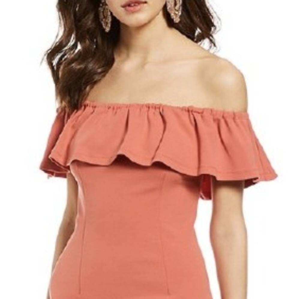 1. State Off The Shoulder Ruffle Midi Dress